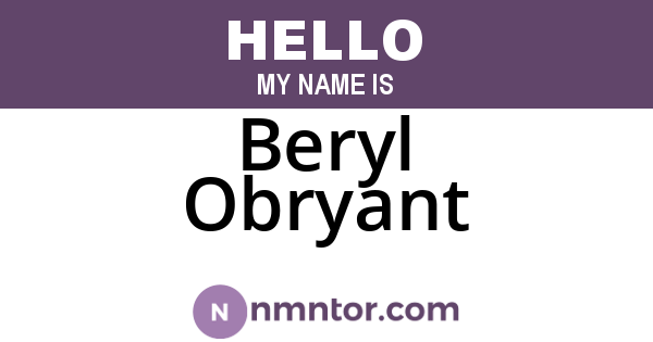 Beryl Obryant