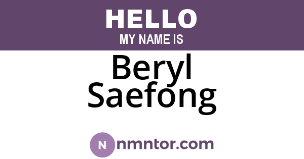 Beryl Saefong