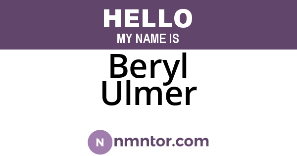 Beryl Ulmer