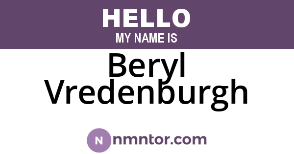 Beryl Vredenburgh
