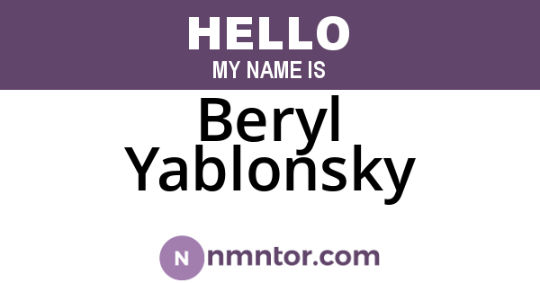 Beryl Yablonsky