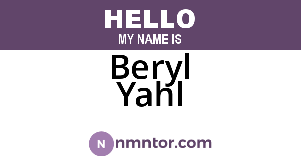 Beryl Yahl