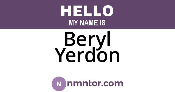Beryl Yerdon