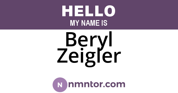 Beryl Zeigler