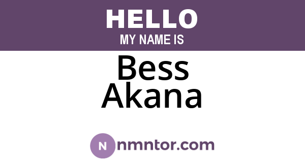 Bess Akana