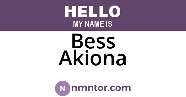 Bess Akiona