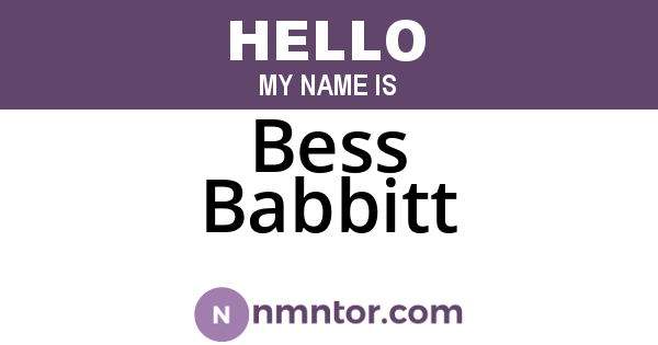 Bess Babbitt