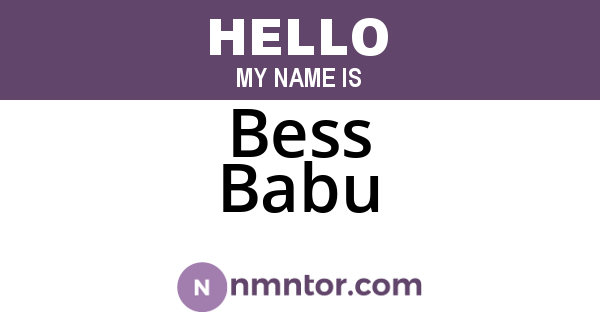 Bess Babu
