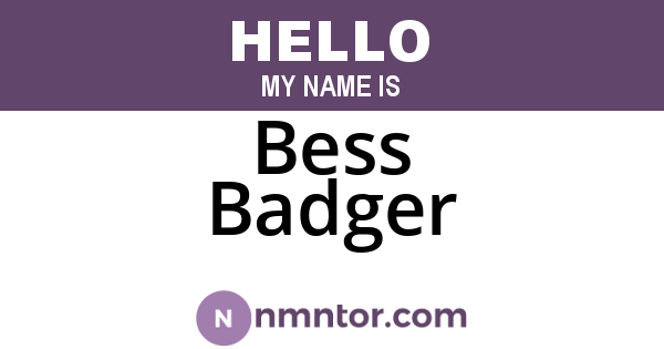Bess Badger