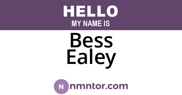 Bess Ealey