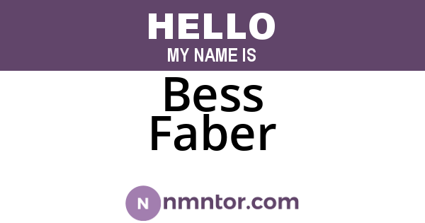 Bess Faber