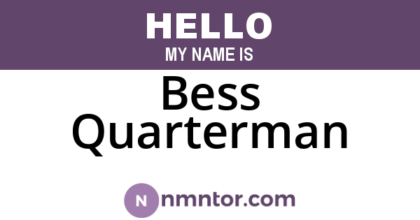 Bess Quarterman