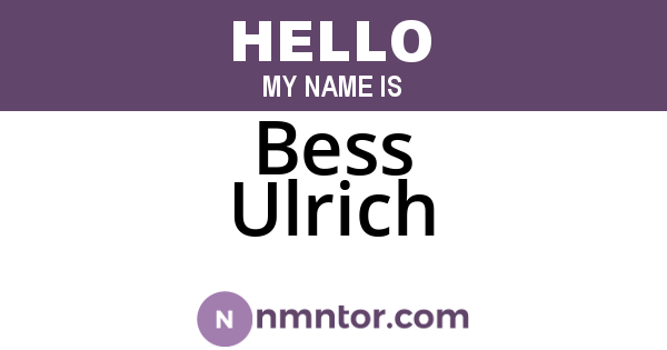 Bess Ulrich