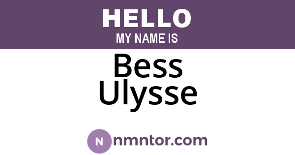Bess Ulysse