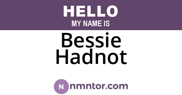 Bessie Hadnot