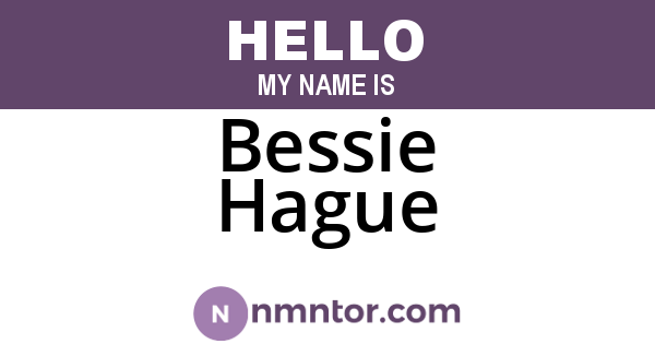 Bessie Hague
