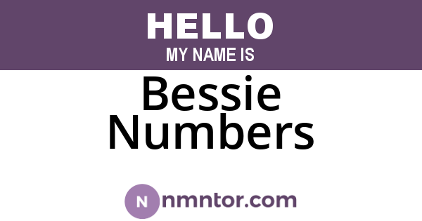 Bessie Numbers