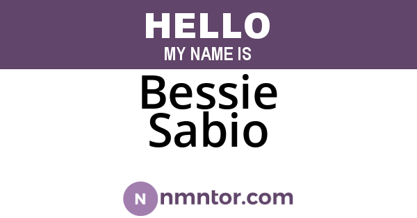 Bessie Sabio