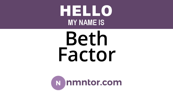 Beth Factor