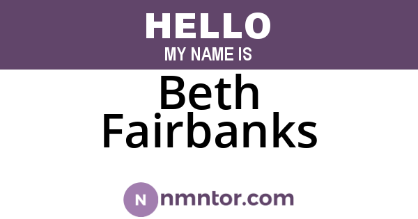 Beth Fairbanks