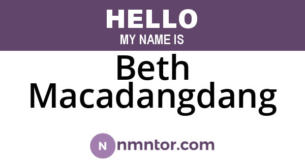 Beth Macadangdang