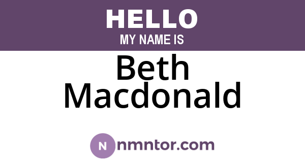 Beth Macdonald