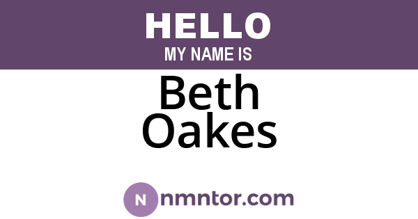Beth Oakes
