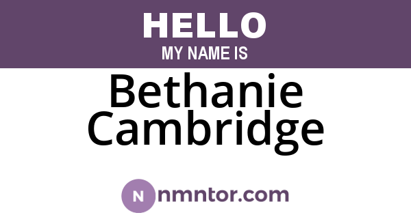 Bethanie Cambridge