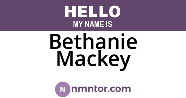 Bethanie Mackey