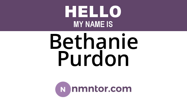 Bethanie Purdon