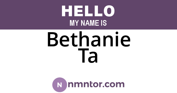Bethanie Ta