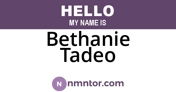 Bethanie Tadeo