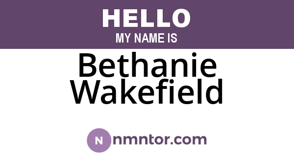 Bethanie Wakefield