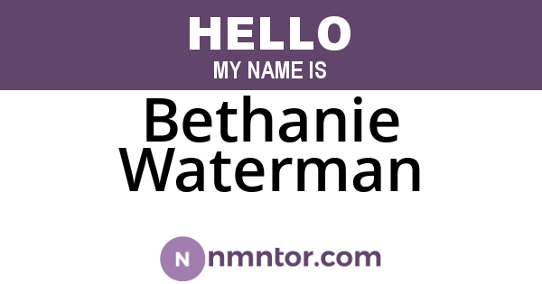 Bethanie Waterman