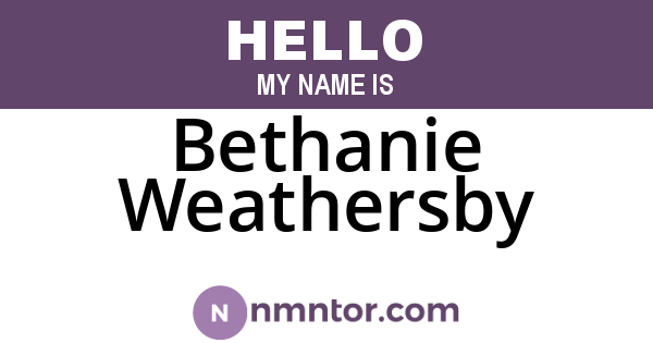 Bethanie Weathersby