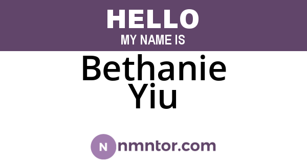 Bethanie Yiu