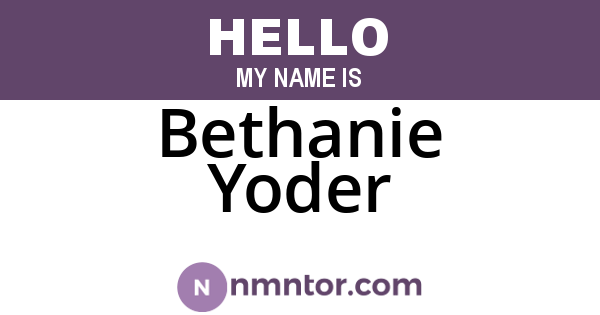 Bethanie Yoder