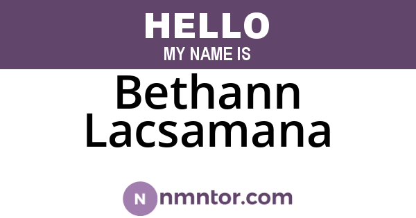 Bethann Lacsamana