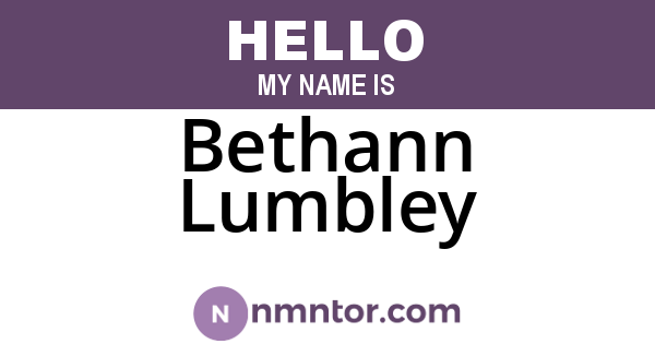 Bethann Lumbley