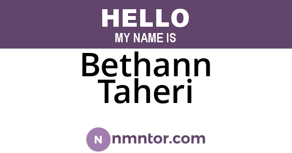 Bethann Taheri
