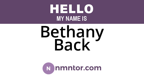 Bethany Back
