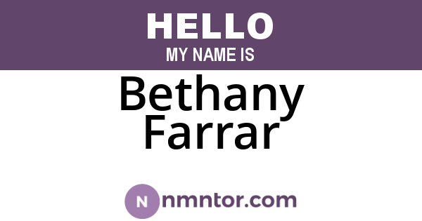 Bethany Farrar