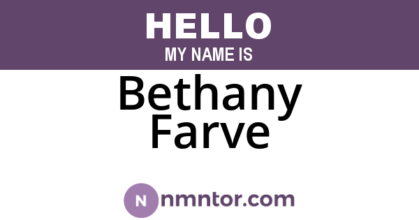 Bethany Farve