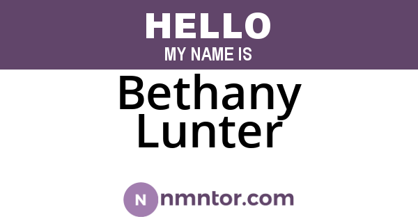 Bethany Lunter