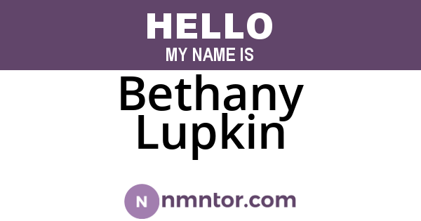 Bethany Lupkin