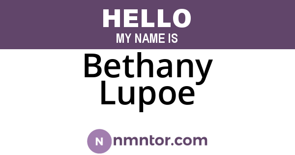 Bethany Lupoe