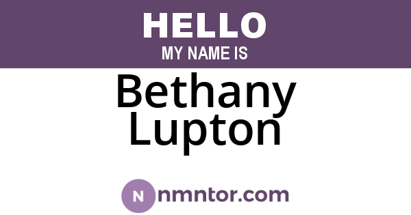 Bethany Lupton