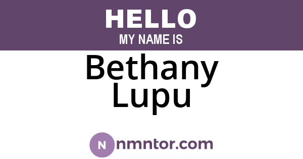 Bethany Lupu