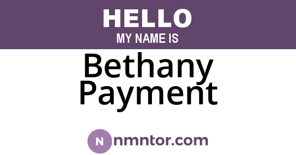 Bethany Payment