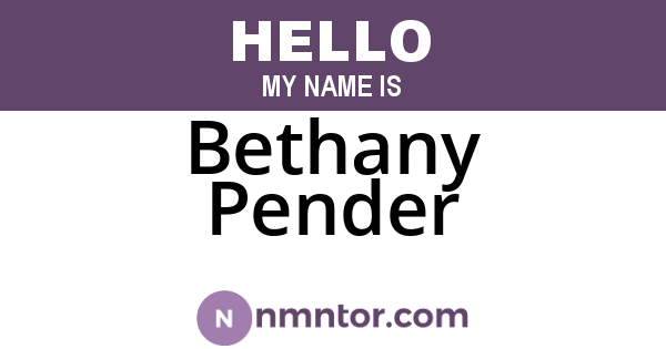 Bethany Pender